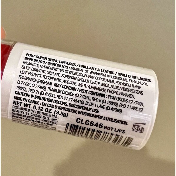 💄 L.A. Colors Pout Super Shine Lip Gloss - Hot Lips Shade 💄 - Picture 3 of 7
